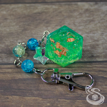 Emerald Ocean - D20 Keychain
