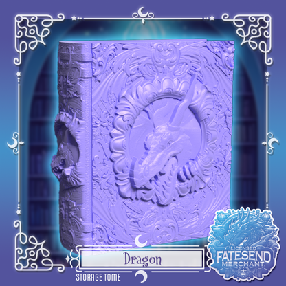 [MTO] Dragon Fantasy Tome - Dice & Card Storage Box