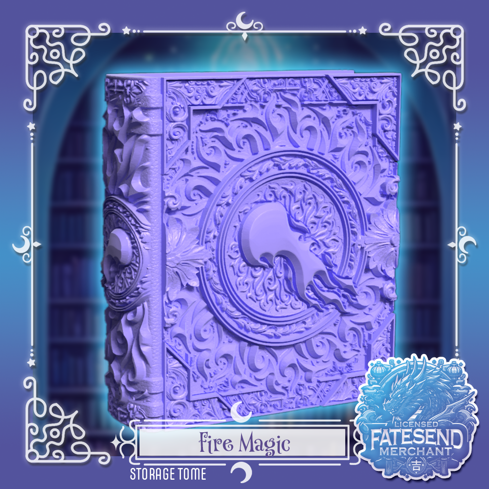 [MTO] Fire Magic Fantasy Tome - Dice & Card Storage Box