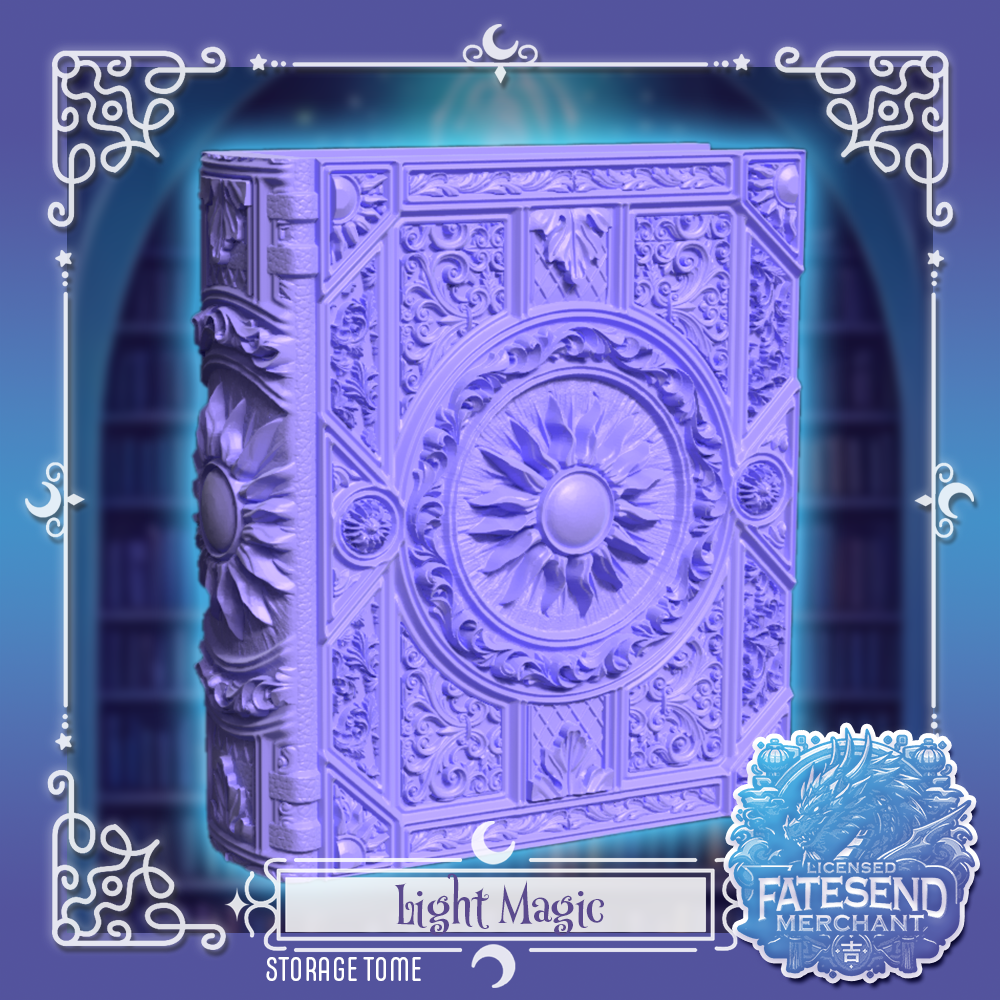 [MTO] Light Magic Fantasy Tome - Dice & Card Storage Box