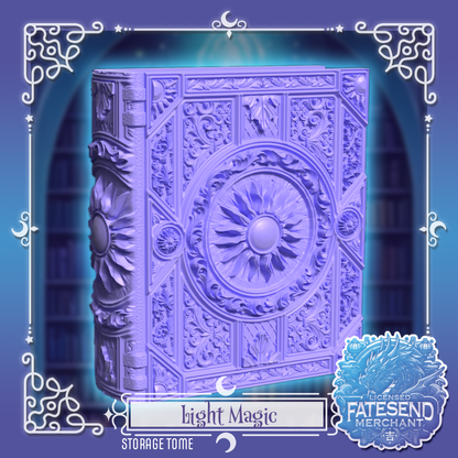 [MTO] Light Magic Fantasy Tome - Dice & Card Storage Box