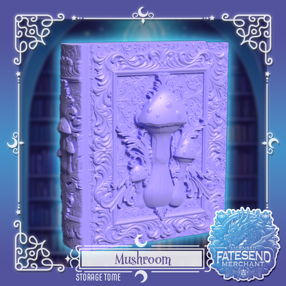 [MTO] Mushroom Fantasy Tome - Dice & Card Storage Box