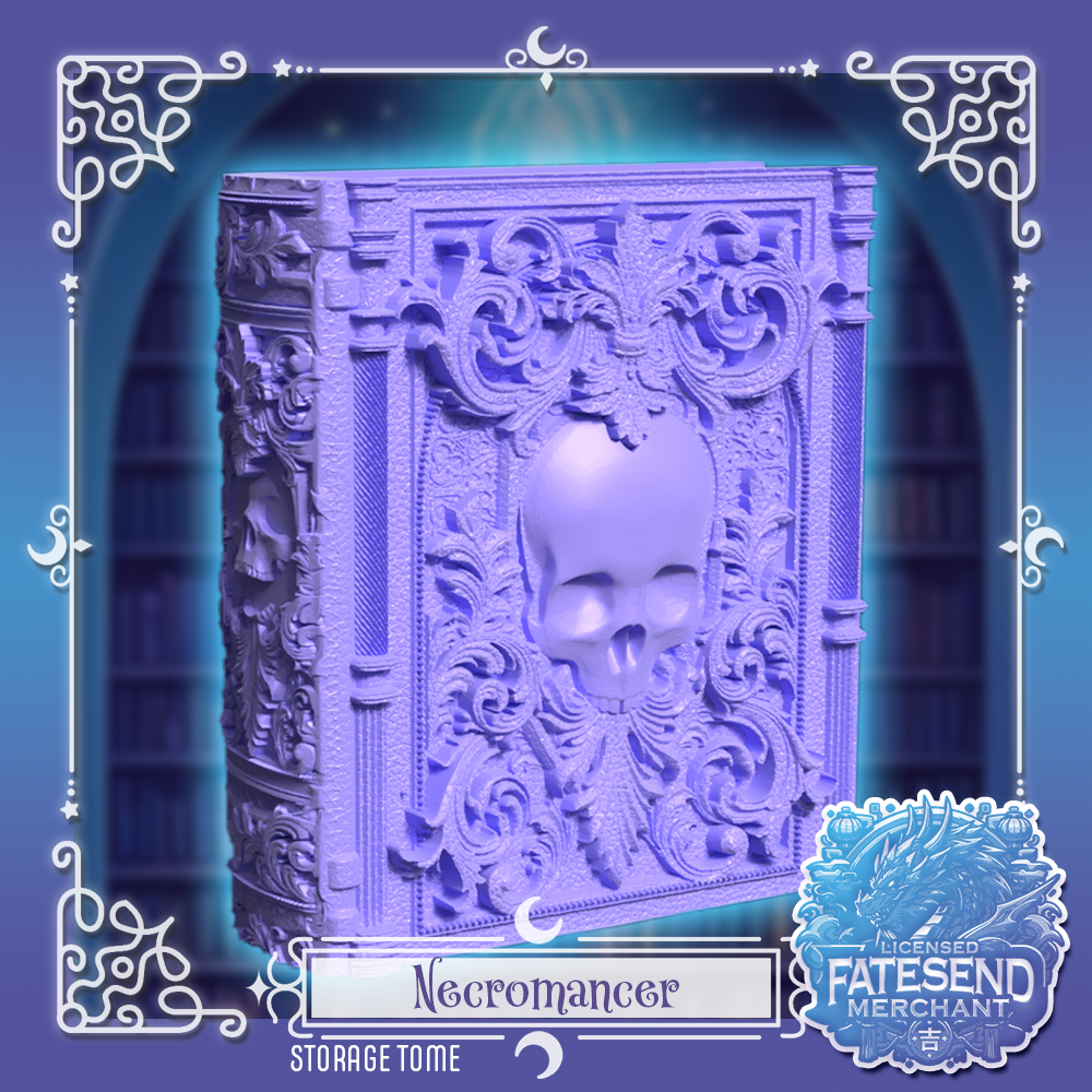 [MTO] Necromancer Fantasy Tome - Dice & Card Storage Box