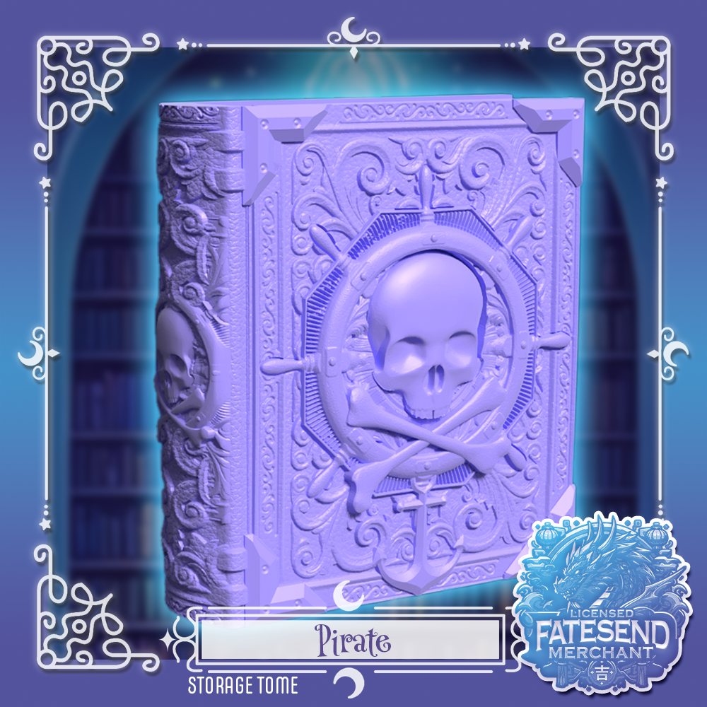 [MTO] Pirate Fantasy Tome - Dice & Card Storage Box