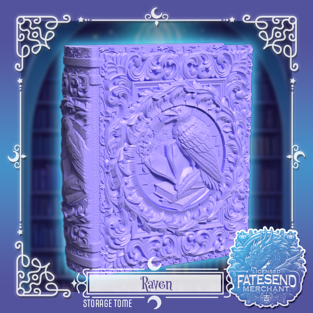 [MTO] Raven Fantasy Tome - Dice & Card Storage Box