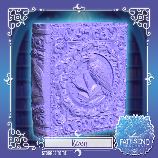 [MTO] Raven Fantasy Tome - Dice & Card Storage Box