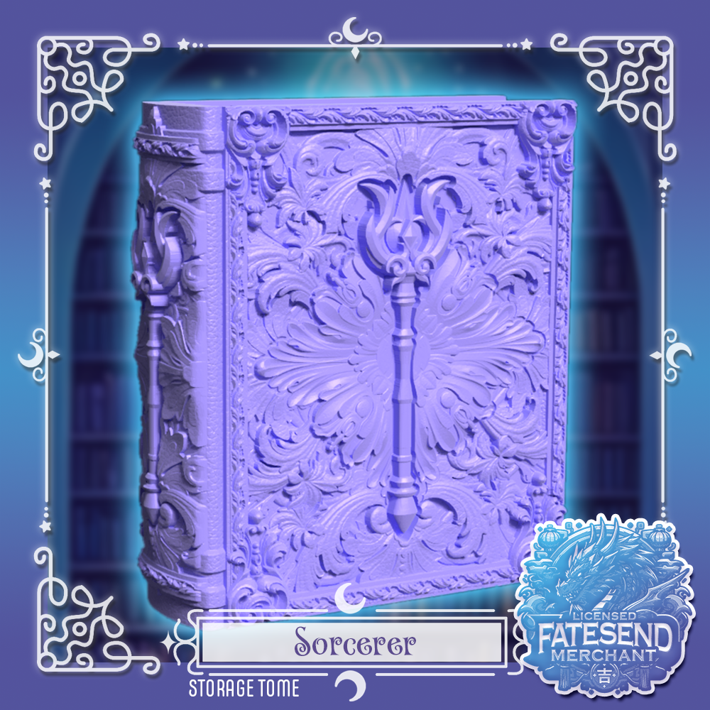 [MTO] Sorcerer Fantasy Tome - Dice & Card Storage Box
