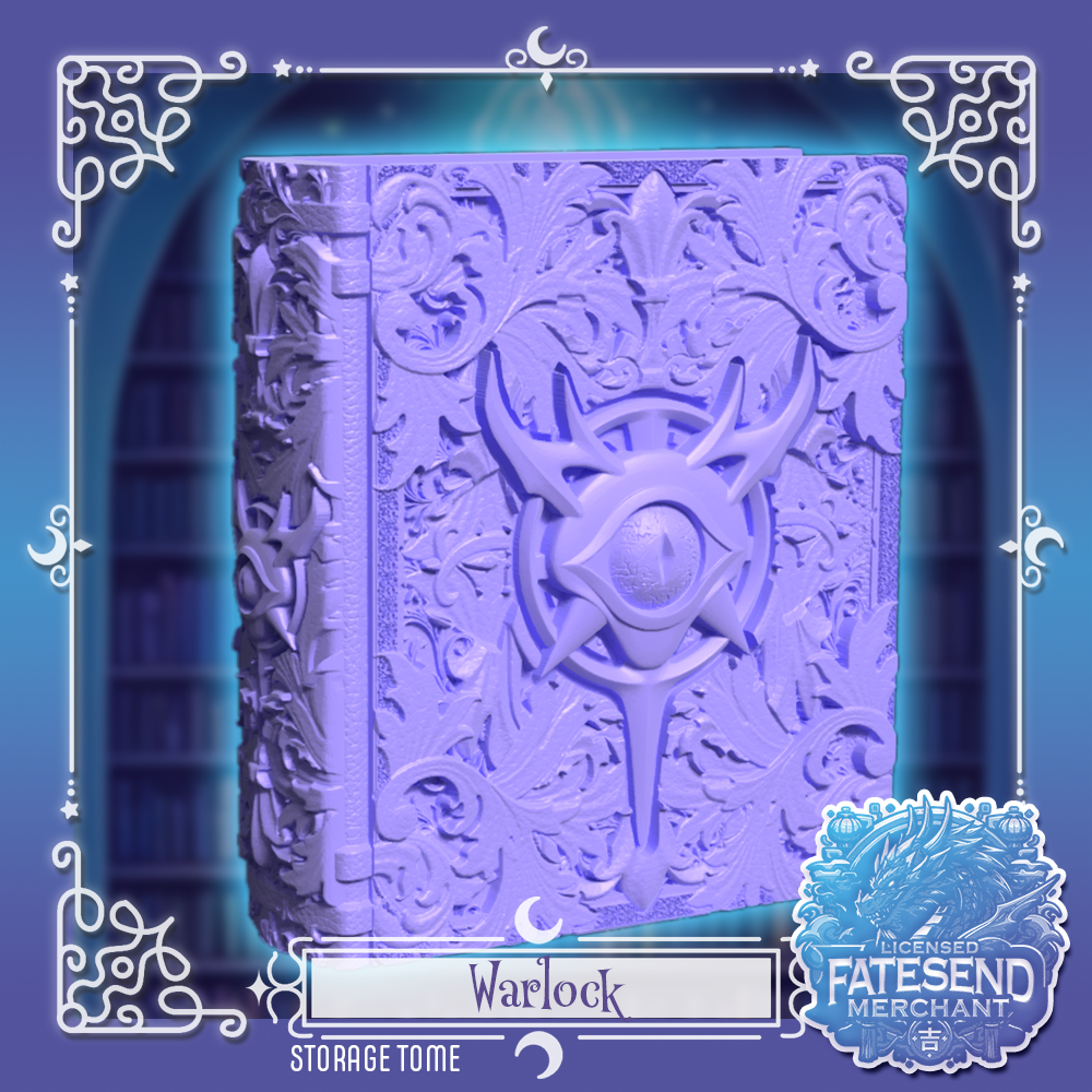 [MTO] Warlock Fantasy Tome - Dice & Card Storage Box