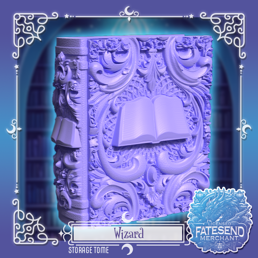 [MTO] Wizard Fantasy Tome - Dice & Card Storage Box