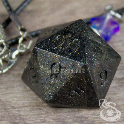 Meteorite - D20 Flat Back Necklace