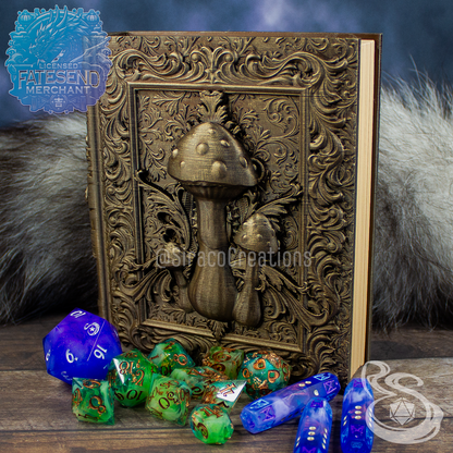 [MTO] Mushroom Fantasy Tome - Dice & Card Storage Box